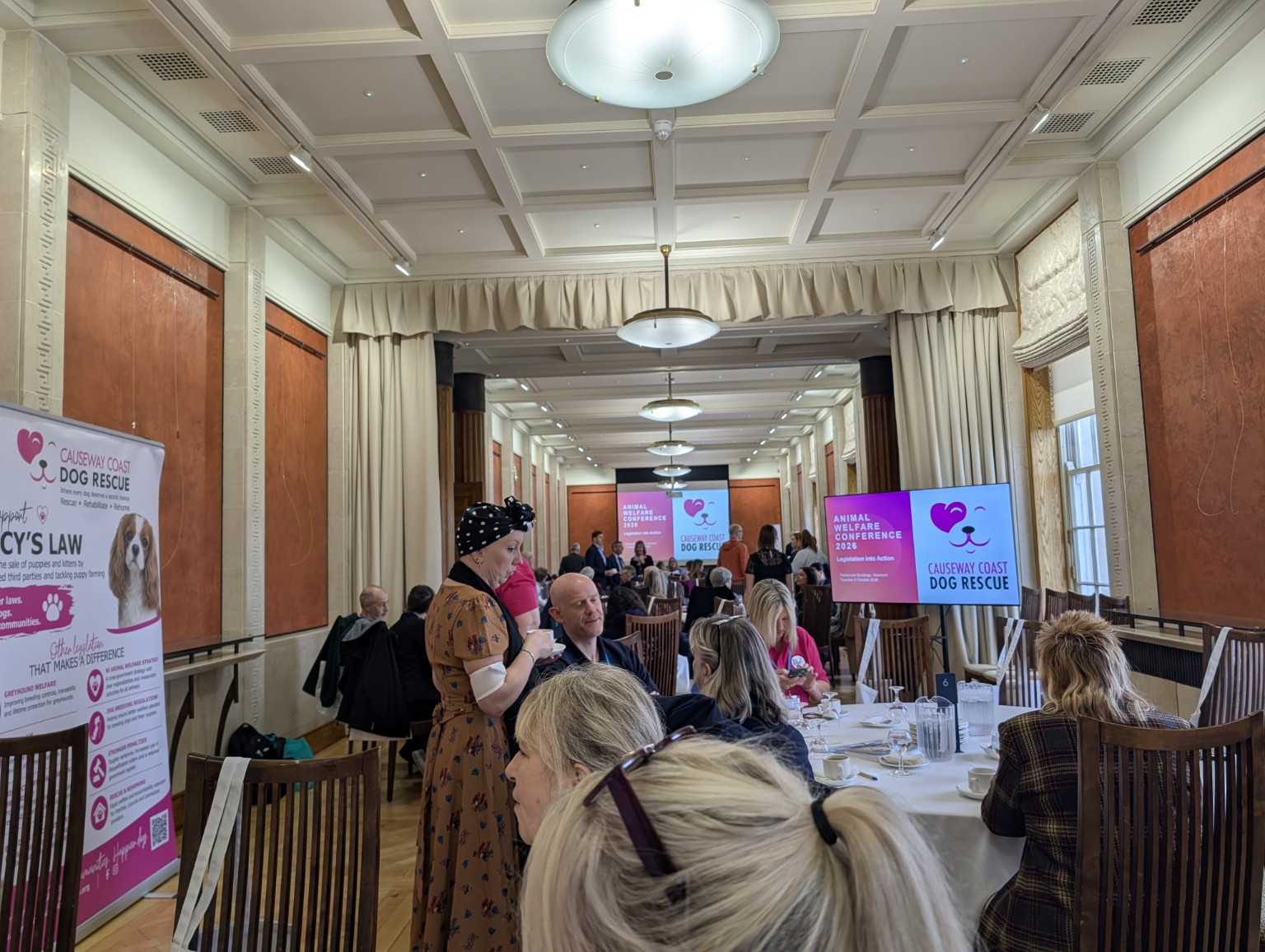 Attendees gathered in the Long Gallery at Parliament Buildings for the animal welfare conference