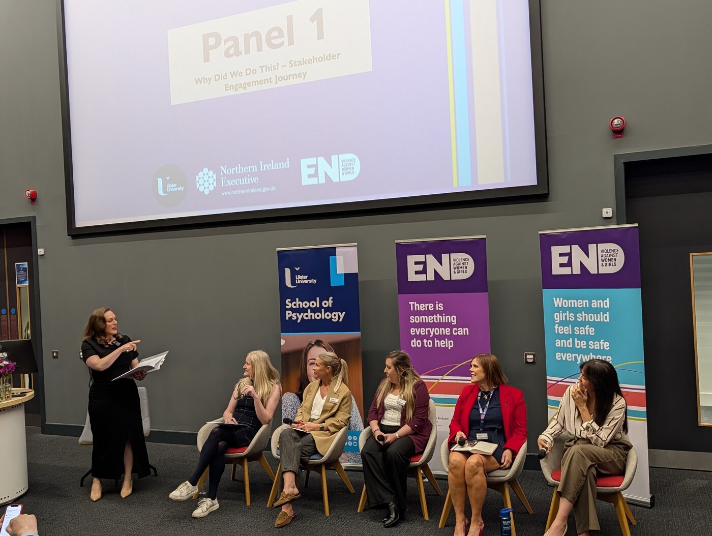Panel discussing coercive control at the H.S.K.T. campaign launch